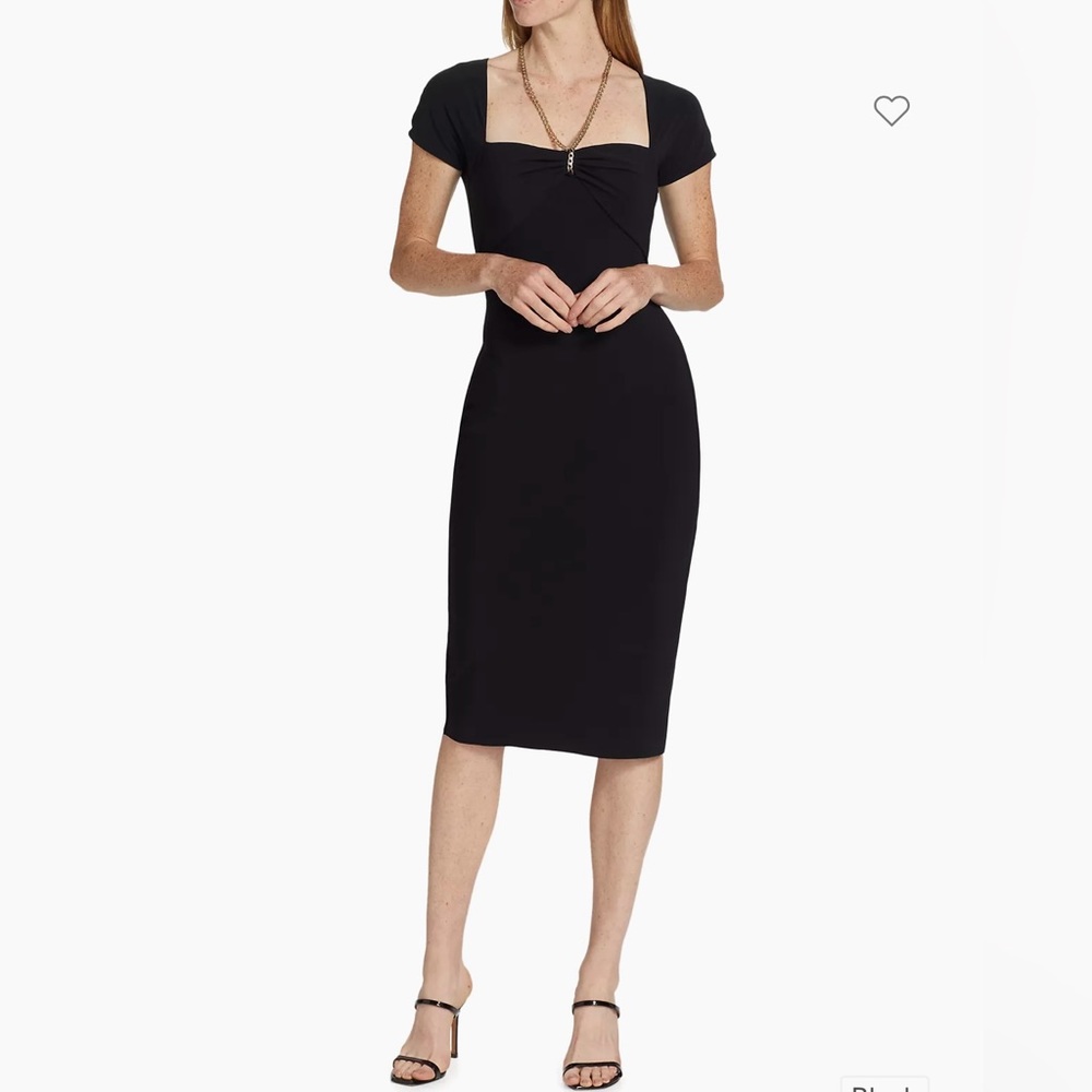 Celine Midi-Dress, black with chain, size 12